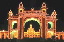 Famous Mysore Palace illuminated