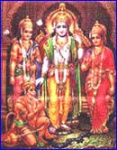 Sri Ram with Laxman, Seeta and Hanuman