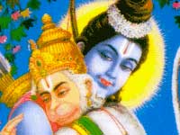 Ram consoling Hanuman