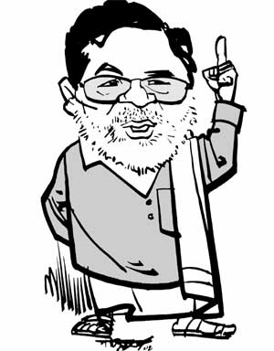 Siddaramaiah, caricature by B.G. Gujjarappa