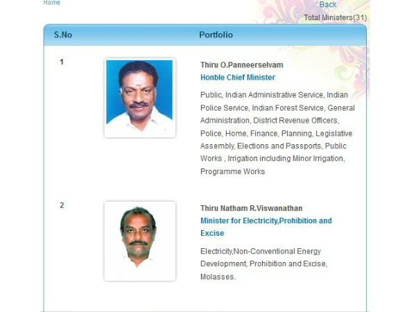 ತಮಿಳುನಾಡು ವೆಬ್ ಸೈಟ್ ನಲ್ಲಿ ಏನಿದೆ?