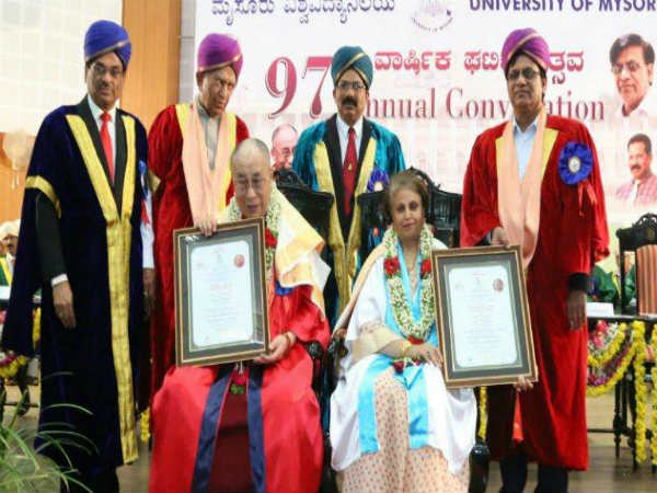 ಪ್ರಮೋದಾದೇವಿ ಮತ್ತು ದಲೈಲಾಮಾಗೆ ಡಾಕ್ಟರೇಟ್