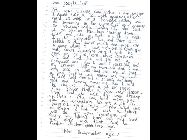 Google CEO Sundar Pichai replies to 7-Year-Old Girl Applied for a Job at Google Google CEO Sundar Pichai replies to 7-Year-Old Girl Applied for a Job at Google