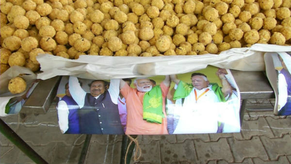 ಲಡ್ಡು ಪ್ಯಾಕೇಟ್ ಮೇಲೆ ಮೋದಿ ಚಿತ್ರ