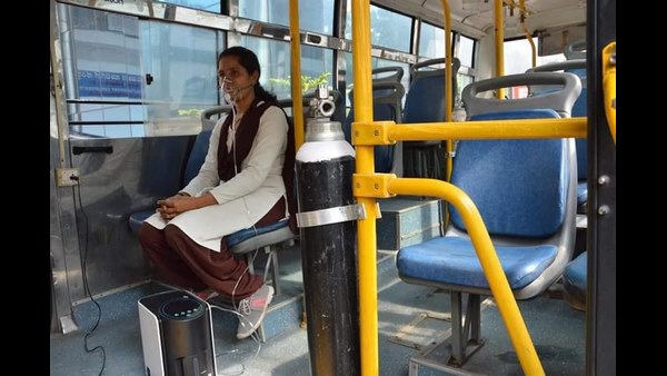 Oxygen On Wheels Bus Service Launches To An Emergency Oxygen Facility In Bengaluru Oxygen On Wheels Bus Service Launches To An Emergency Oxygen Facility In Bengaluru