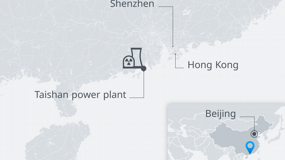 The Taishan nuclear facility is 135 kilometers (85 miles) west of Hong Kong The Taishan nuclear facility is 135 kilometers (85 miles) west of Hong Kong