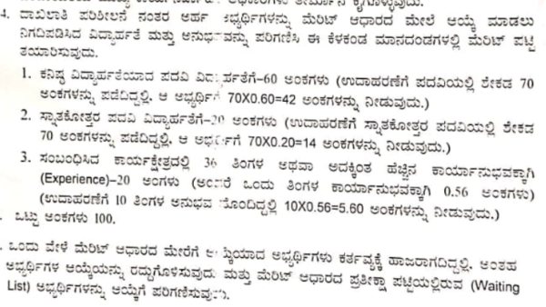ಮೆರಿಟ್ ಆಯ್ಕೆಯ ಕುರಿತು ಮಾಹಿತಿ
