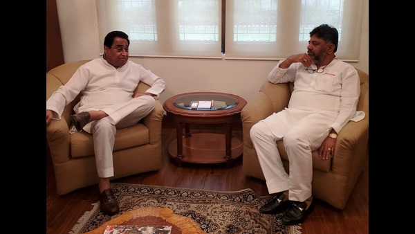 KPCC president DK Shivakumar Meets Former MP CM Kamal Nath KPCC president DK Shivakumar Meets Former MP CM Kamal Nath