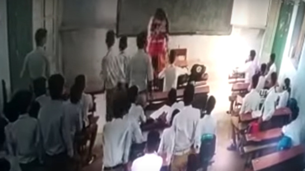 Uttar Pradesh: School teacher beaten up by students Uttar Pradesh: School teacher beaten up by students