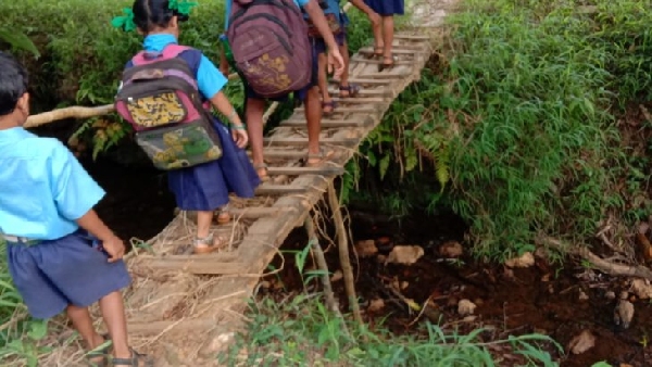 Insistence of villagers for road and bridge Insistence of villagers for road and bridge