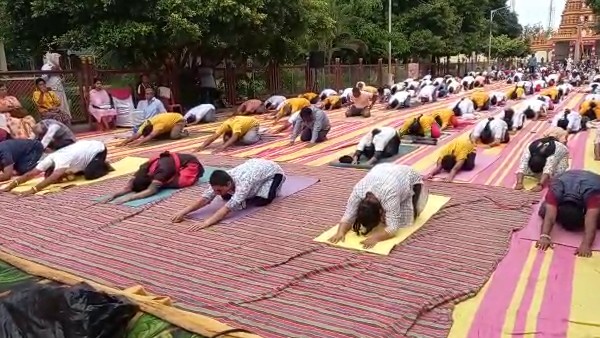 ಗಮನ ಸೆಳೆದ ಶಾಲಾ ಮಕ್ಕಳ ಯೋಗಾಸನ