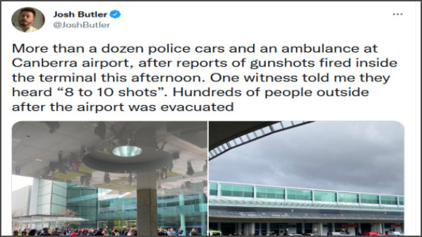 Breaking: Australia’s Canberra airport evacuated after gunman fires 5 shots, suspect detained Breaking: Australia’s Canberra airport evacuated after gunman fires 5 shots, suspect detained