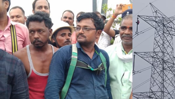 400 ಕೆವಿ ವಿದ್ಯುತ್ ತಂತಿಯ ಟವರ್ ಏರಿದ