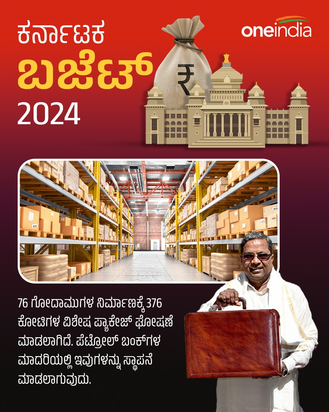 ಗೋದಾಮುಗಳ ನಿರ್ಮಾಣಕ್ಕೆ ವಿಶೇಷ ಪ್ಯಾಕೇಜ್ ಘೋಷಿಸಿದ ಸಿಎಂ