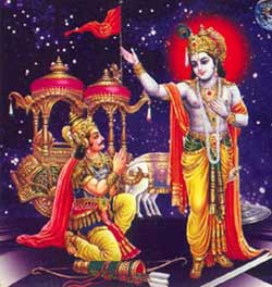 Sri krishna preaching Bhagavadgitha to Arjuna