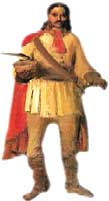 Croatian warrior wearing red croat
