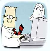Dilbert with Red Tie is synonym of Office humor