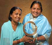 Champa devi and Rashida with prestigious Goldman Environmental award