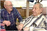 Genesio Morlacci (right) with his friend, celebrated his 100th birthday in july 2002