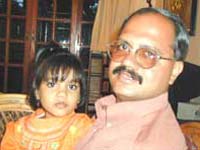 The Author Haldodderi Sudheendra with his daughter Madhurya