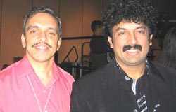 WKC media coordinator Srivathsa Joshi with singer Gurukiran